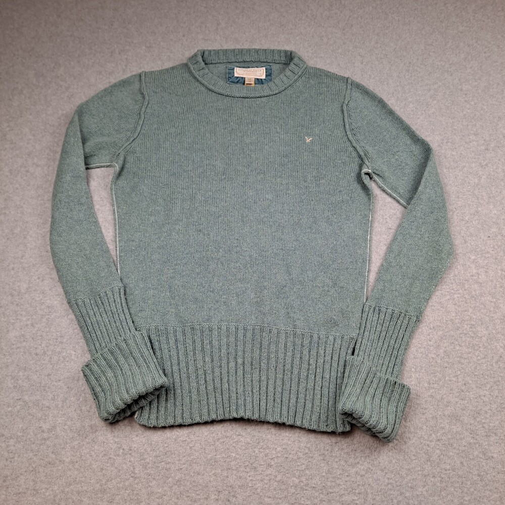 Vintage American Eagle Sweater Women Medium Blue Rib Jumper Retro Academia Y2K